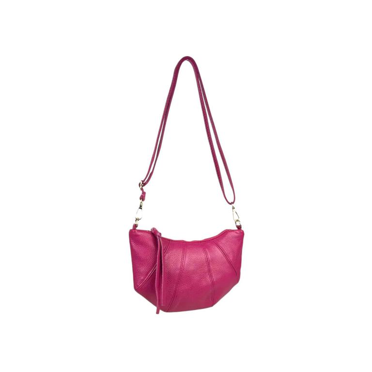 Bolso Bandolera en Piel Italiana con Diseño Medialuna y Tira Bandolera
