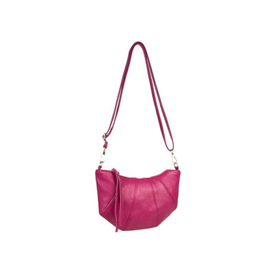 Bolso Bandolera en Piel Italiana con Diseño Medialuna y Tira Bandolera