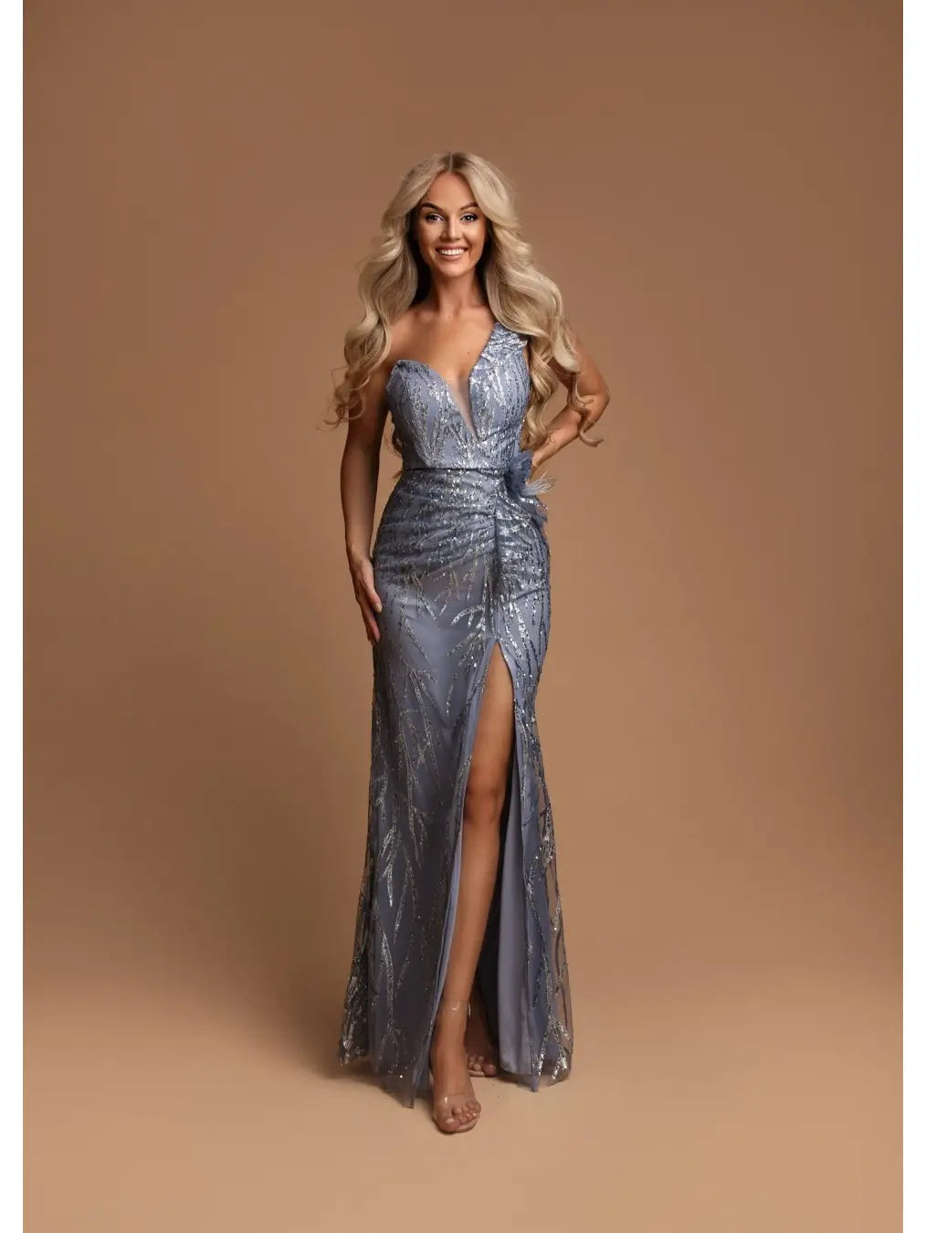 Vestido largo con lentejuelas