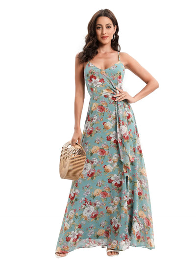 Vestido largo estampado floral