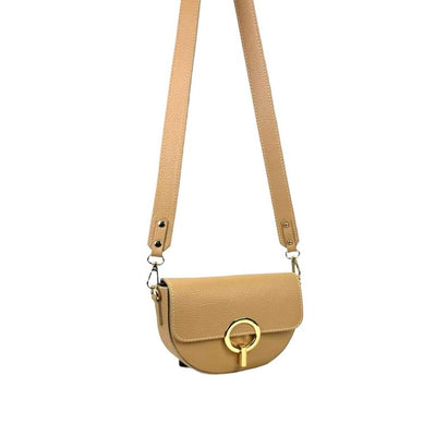 Bolso Bandolera en Piel Italiana con Solapa de Giro y Gran Calidad
