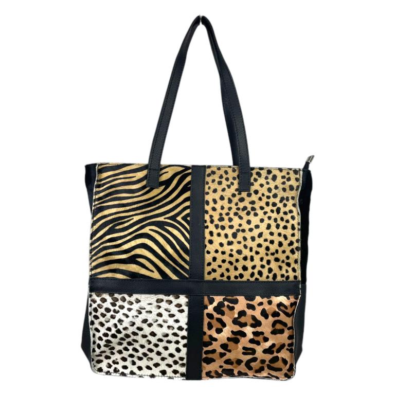 Bolso Shopper de Piel Animal Print con Diseño