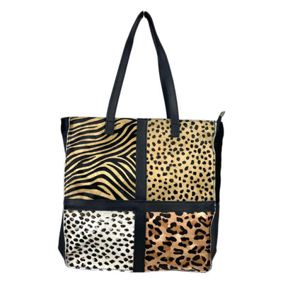 Bolso Shopper de Piel Animal Print con Diseño