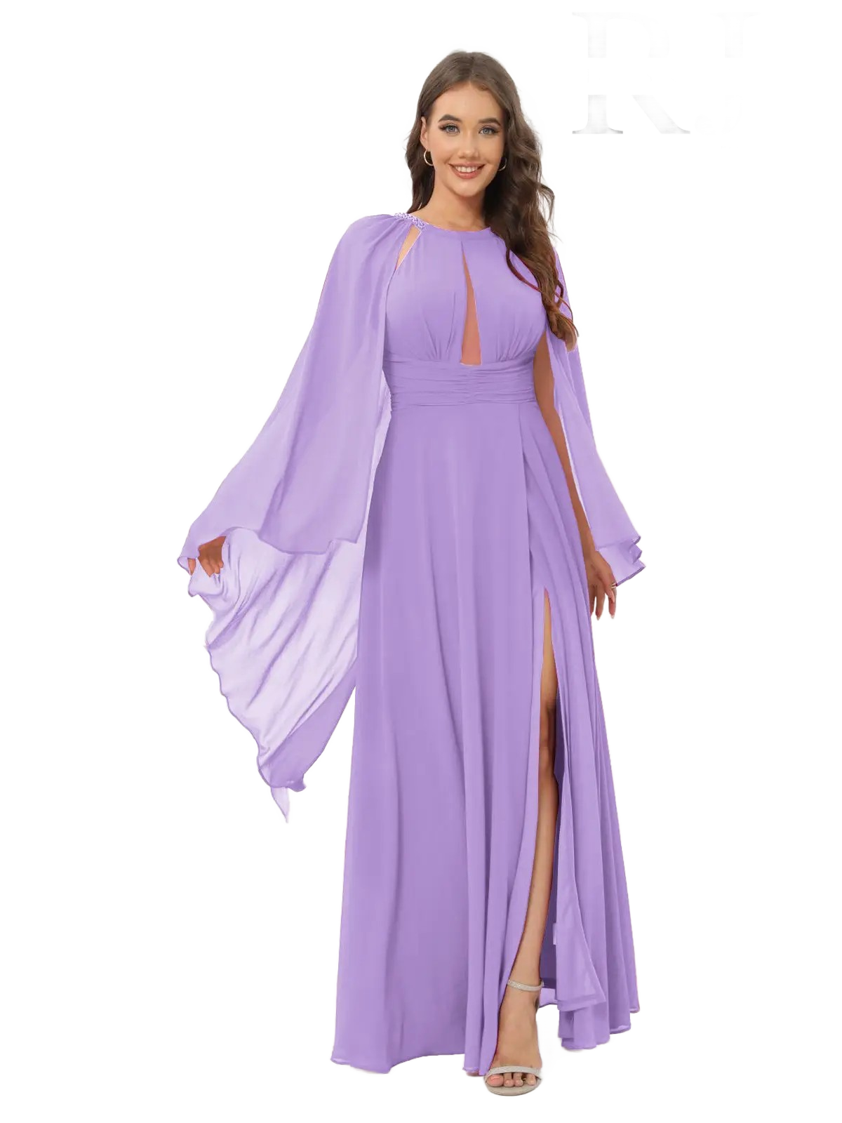 Vestido de noche con manga de Ala