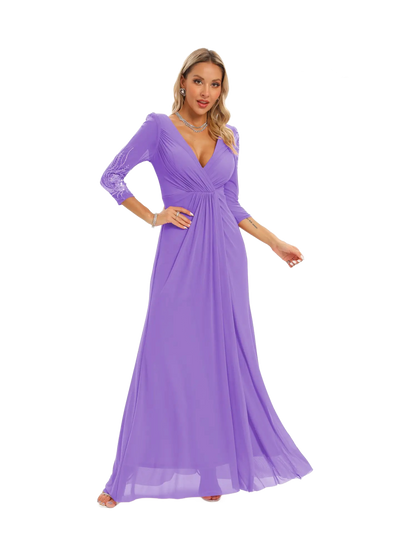 Vestido de noche largo con apertura