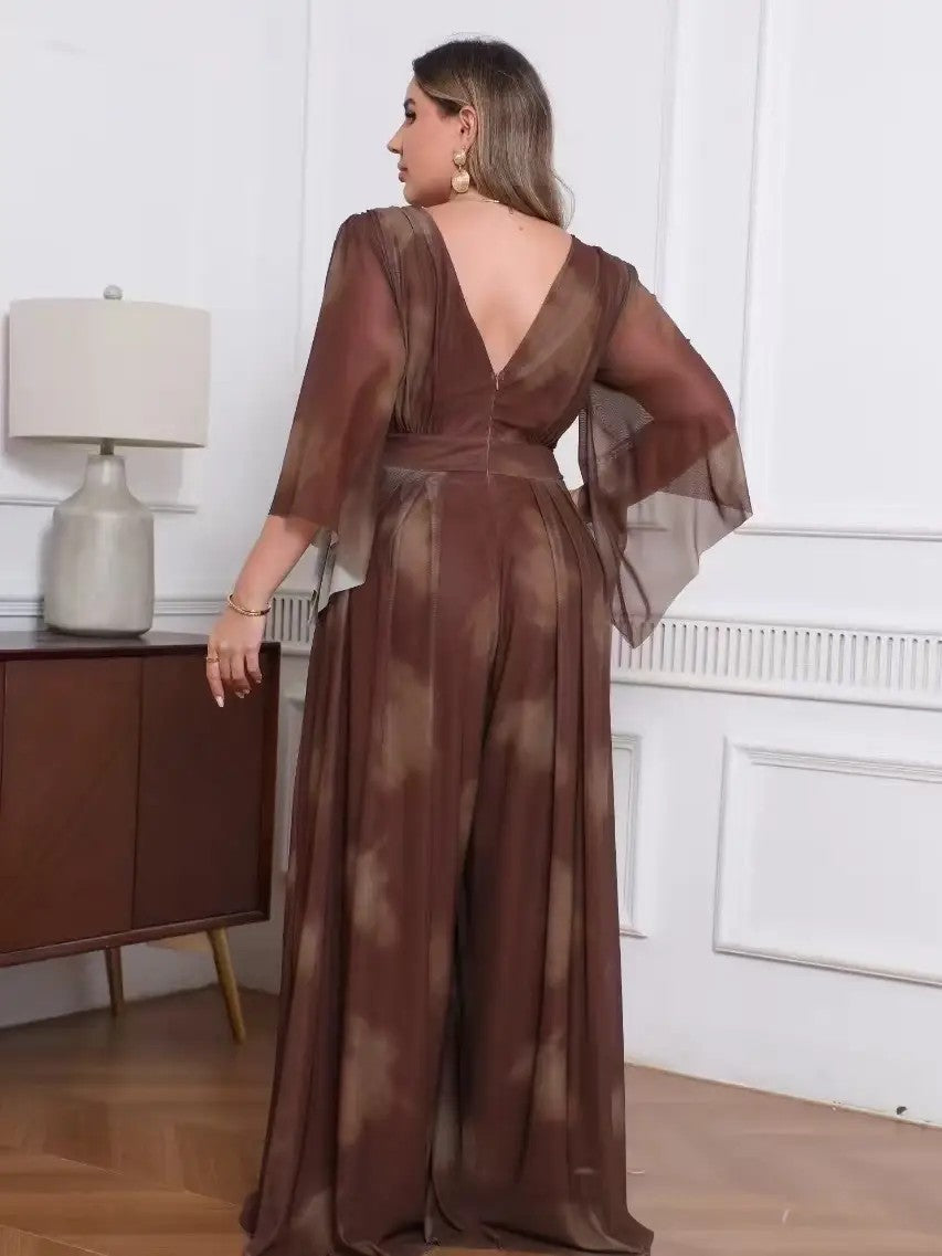 Elegante mono de talla grande estampado