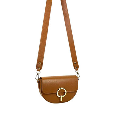Bolso Bandolera en Piel Italiana con Solapa de Giro y Gran Calidad