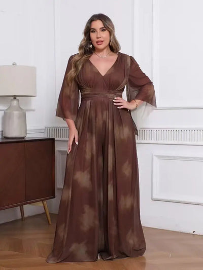 Elegante mono de talla grande estampado