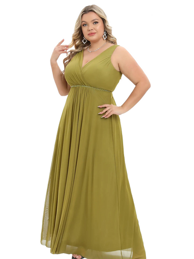 Vestido largo con escote V