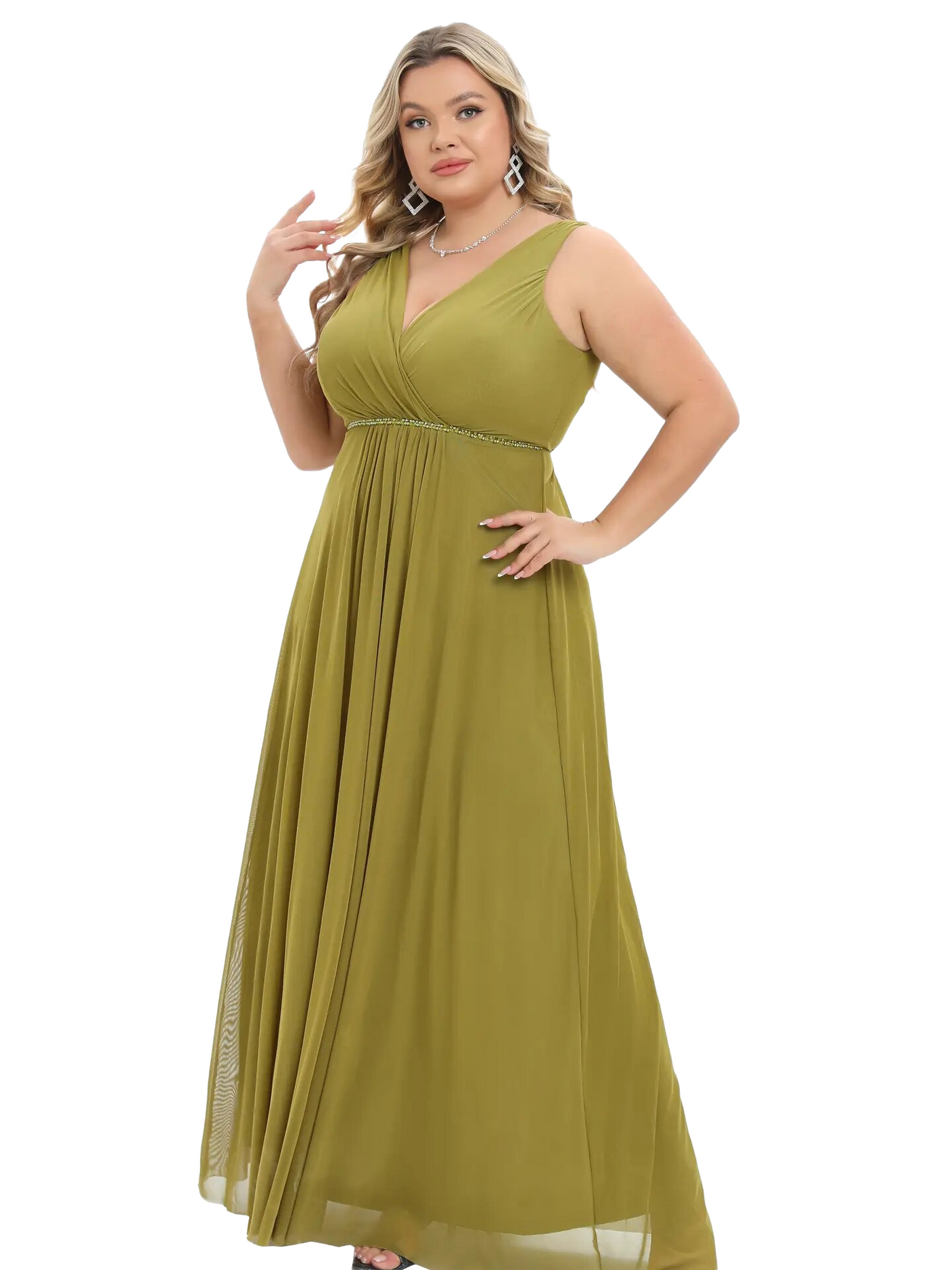 Vestido largo con escote V