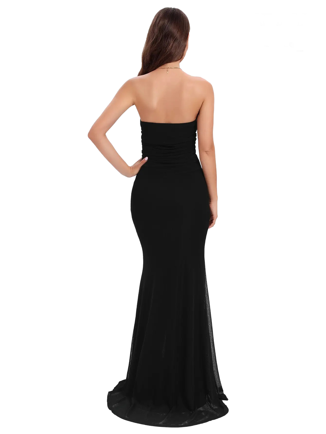 Vestido de noche largo con escote