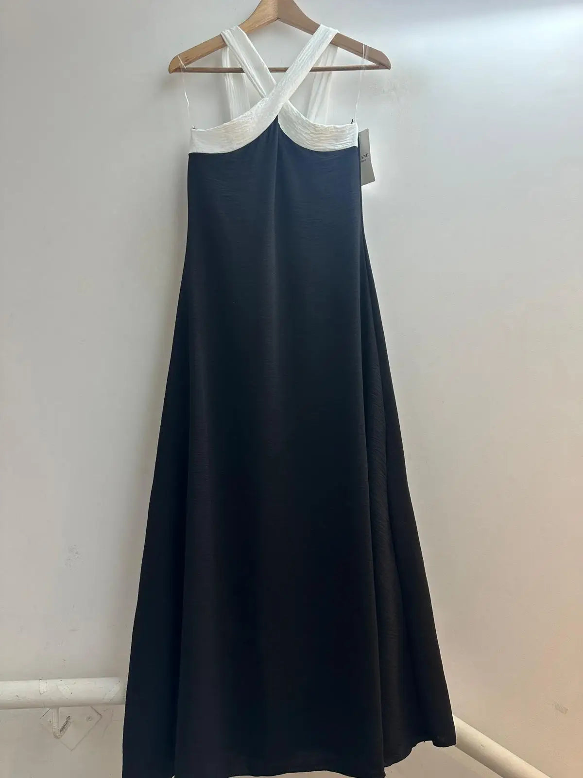 Vestido largo bicolor