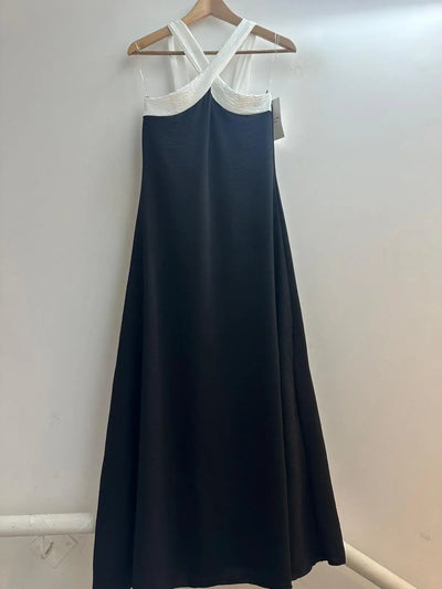 Vestido largo bicolor