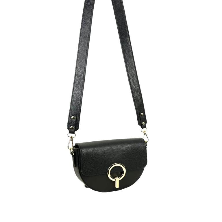 Bolso Bandolera en Piel Italiana con Solapa de Giro y Gran Calidad