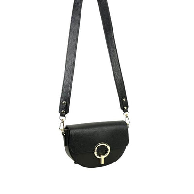 Bolso Bandolera en Piel Italiana con Solapa de Giro y Gran Calidad