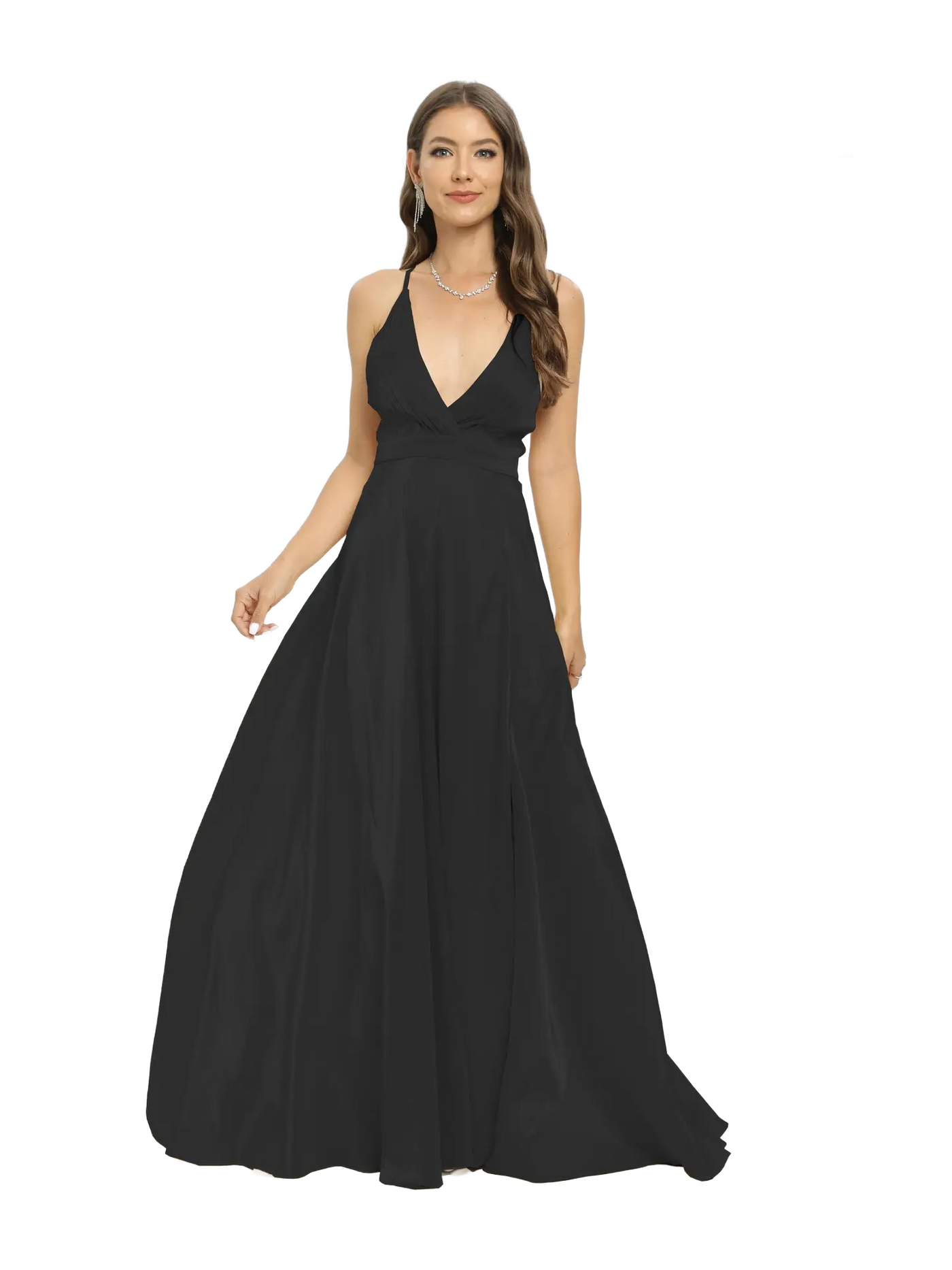 Vestido de noche largo espalda abierta