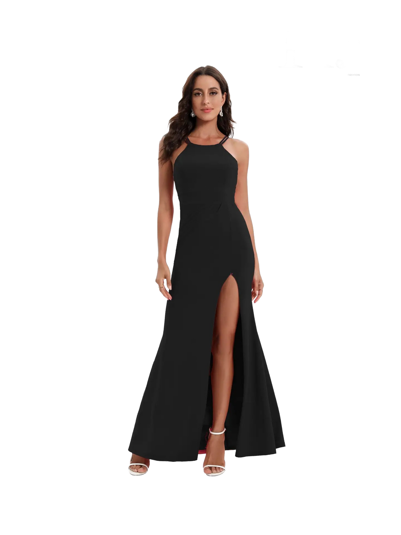 Vestido largo ajustado de escote bandeau
