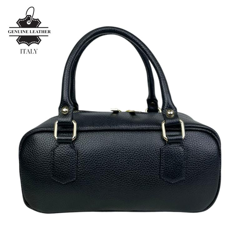 Bolso de Mano en Piel Italiana con Asas Cortas, Tira Bandolera Ajustable y Gran Calidad