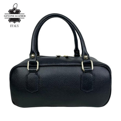 Bolso de Mano en Piel Italiana con Asas Cortas, Tira Bandolera Ajustable y Gran Calidad