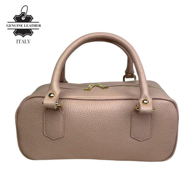 Bolso de Mano en Piel Italiana con Asas Cortas, Tira Bandolera Ajustable y Gran Calidad