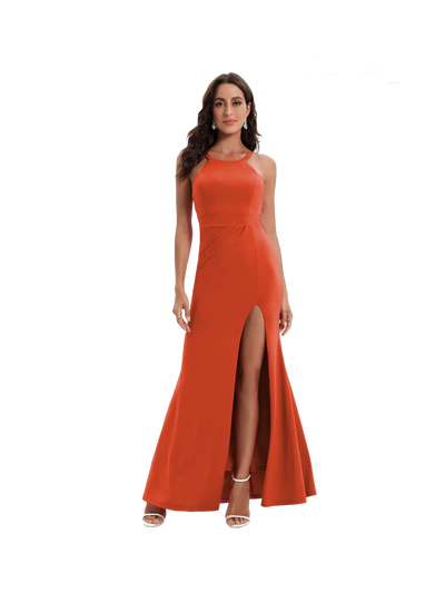Vestido largo ajustado de escote bandeau
