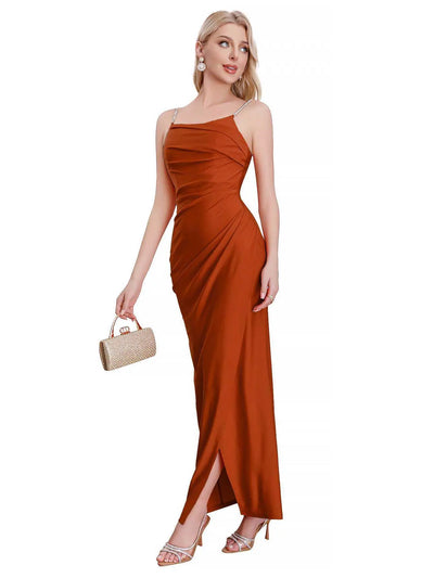 Vestido midi con abertura, moderno y sencillo