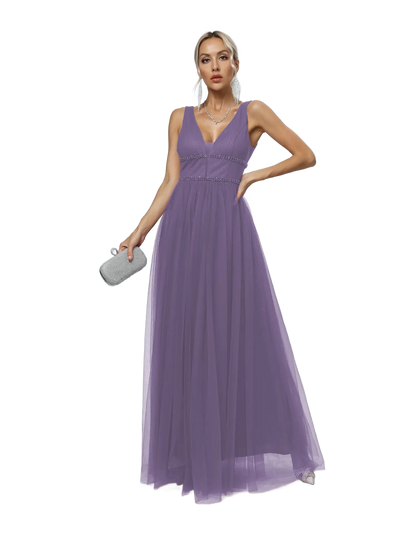 Vestido de noche con escote en V
