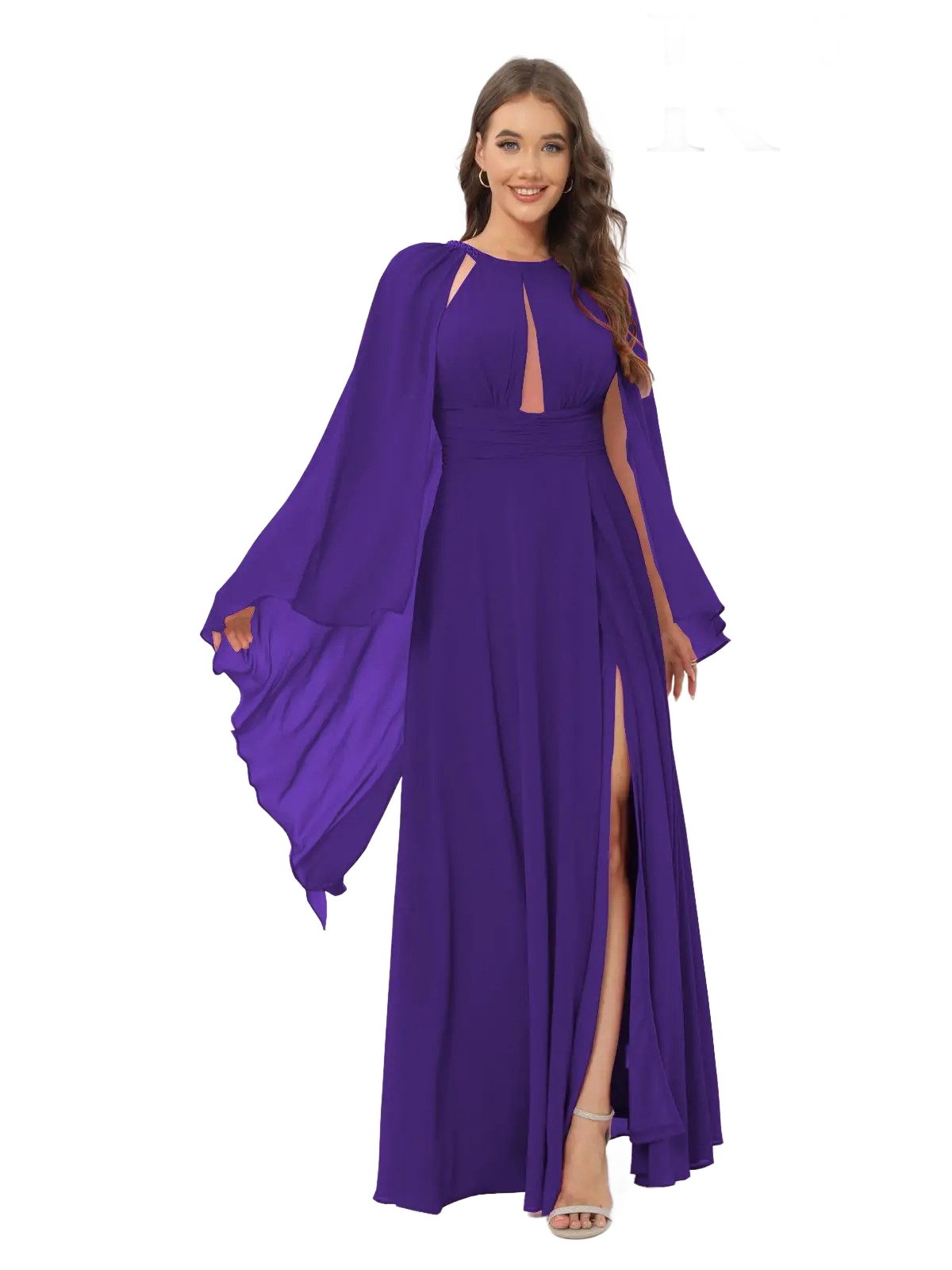 Vestido de noche con manga de Ala