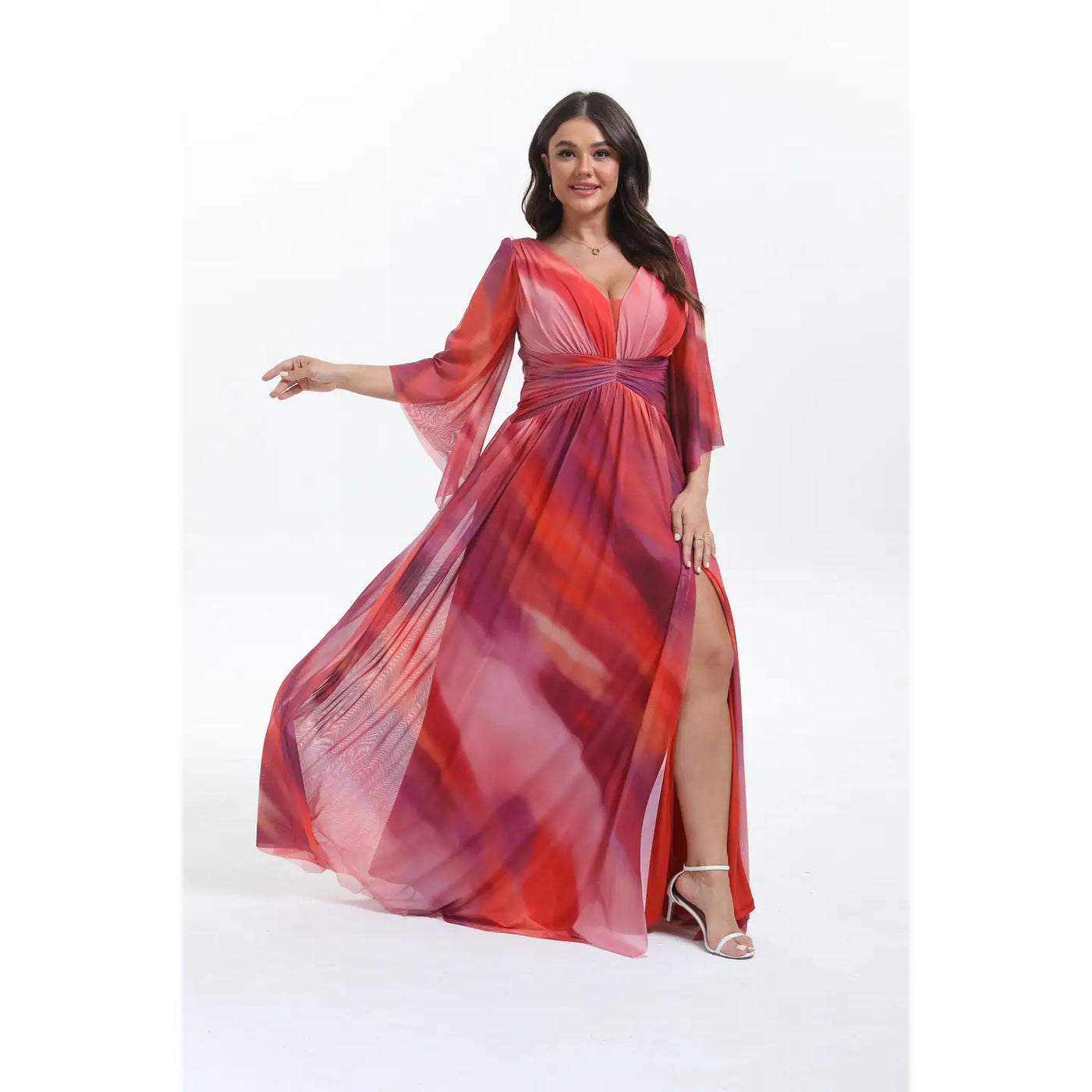 Vestido largo con mangas