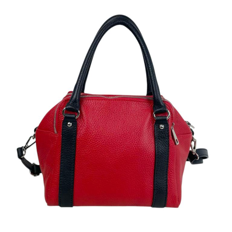 Bolso Bowling De Piel Italiana Con 3 Compartimentos, Cremallera y Gran Calidad