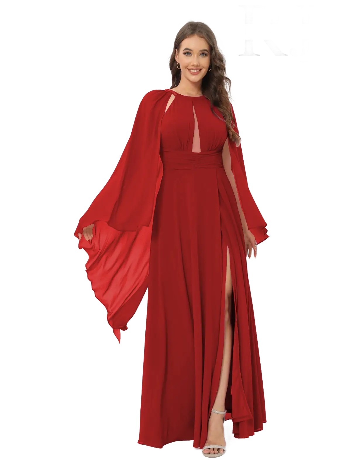 Vestido de noche con manga de Ala