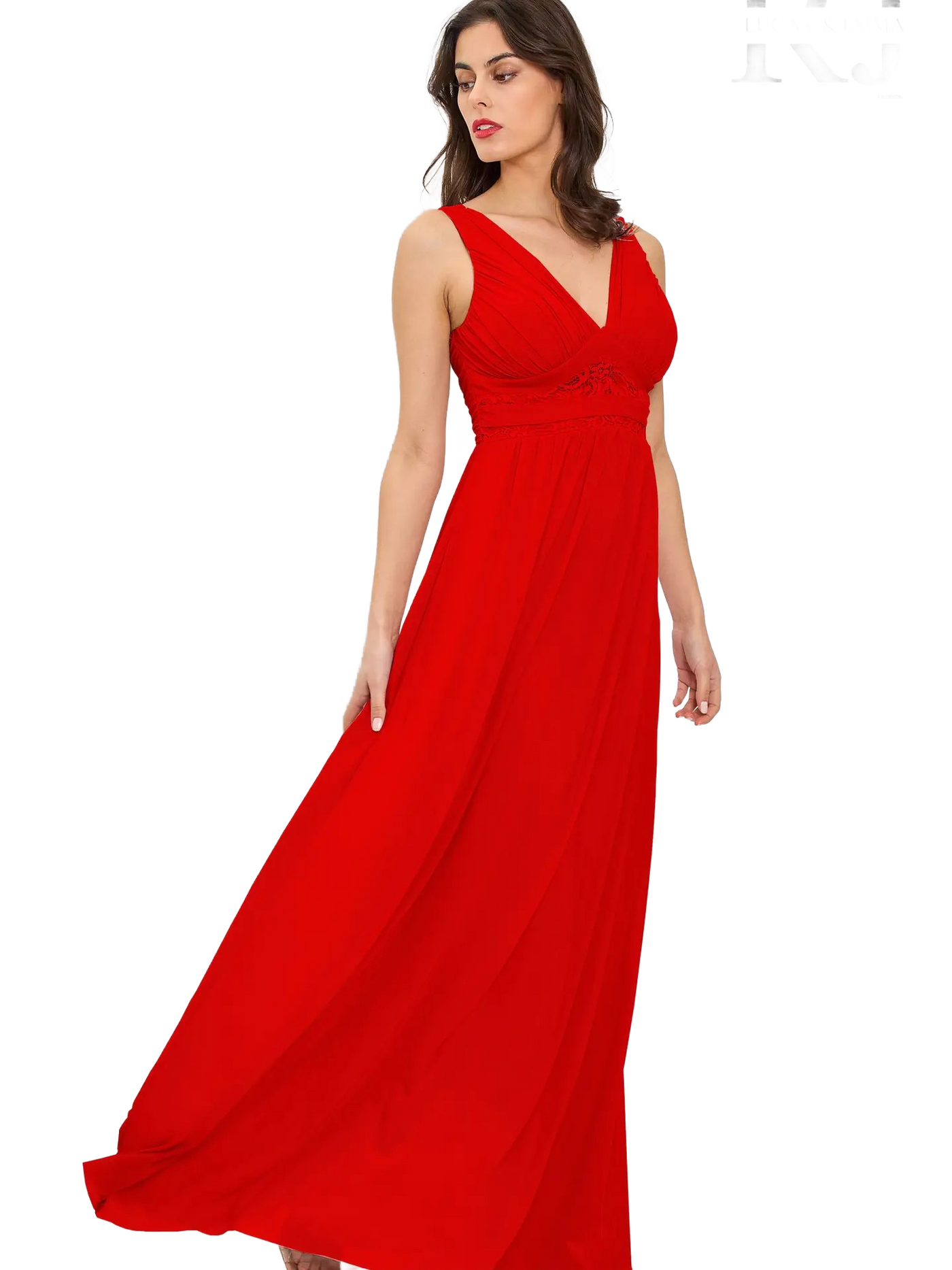 Vestido De Noche largo con escote en V