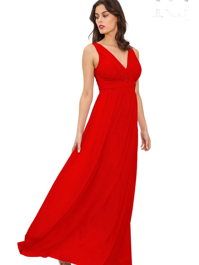Vestido De Noche largo con escote en V
