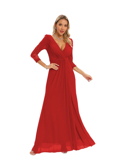 Vestido de noche largo con apertura