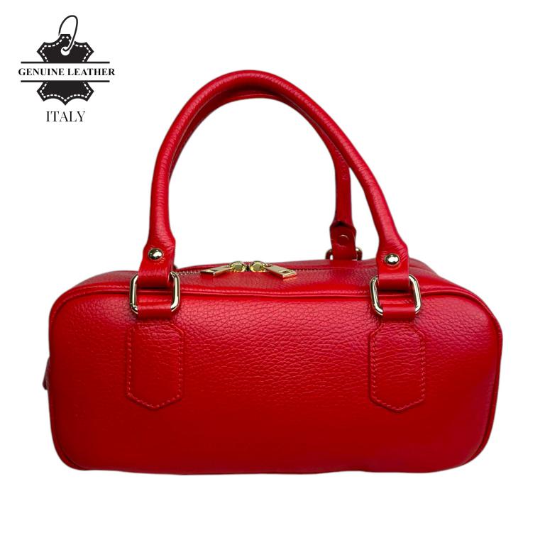 Bolso de Mano en Piel Italiana con Asas Cortas, Tira Bandolera Ajustable y Gran Calidad