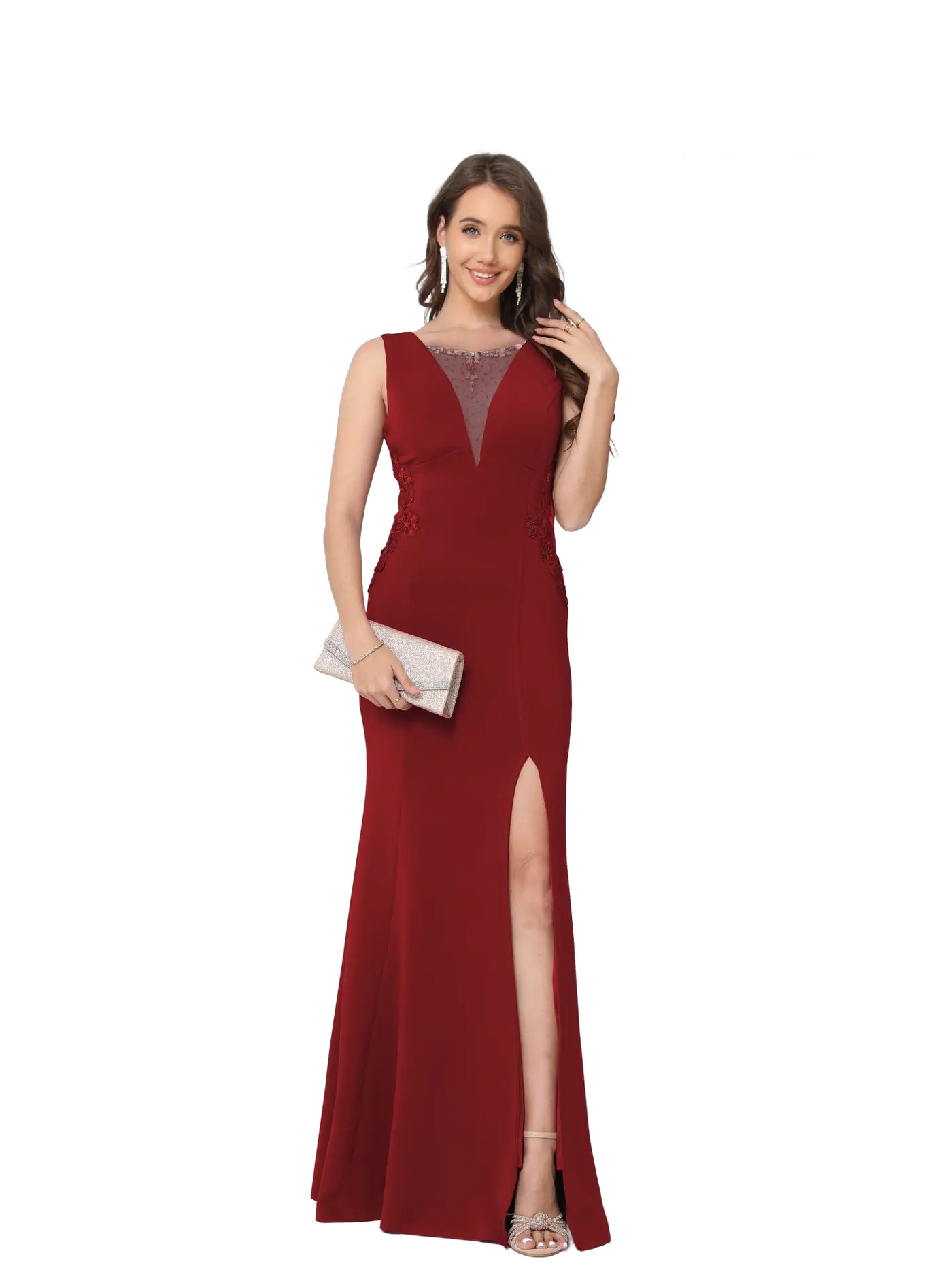 Vestido De Noche con apertura frontal
