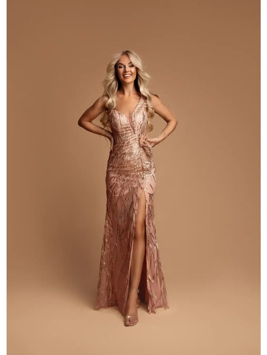 Vestido largo con lentejuelas