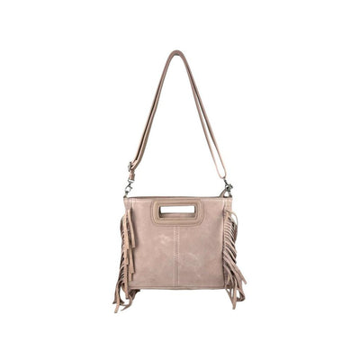 Bolso Bandolera en Piel de Serraje con Flecos Laterales y Gran Calidad Mujer