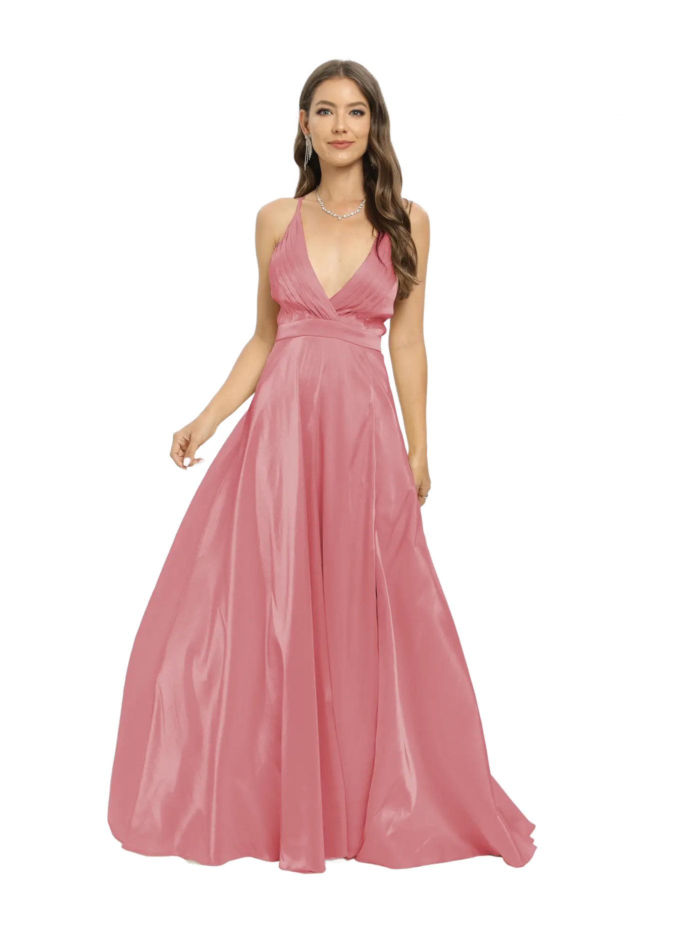 Vestido de noche largo espalda abierta