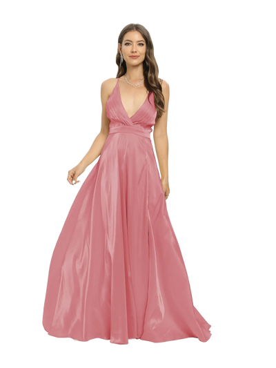 Vestido de noche largo espalda abierta