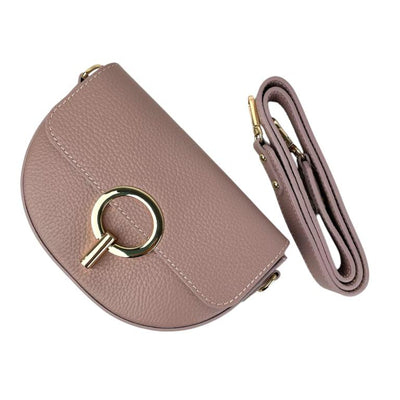 Bolso Bandolera en Piel Italiana con Solapa de Giro y Gran Calidad