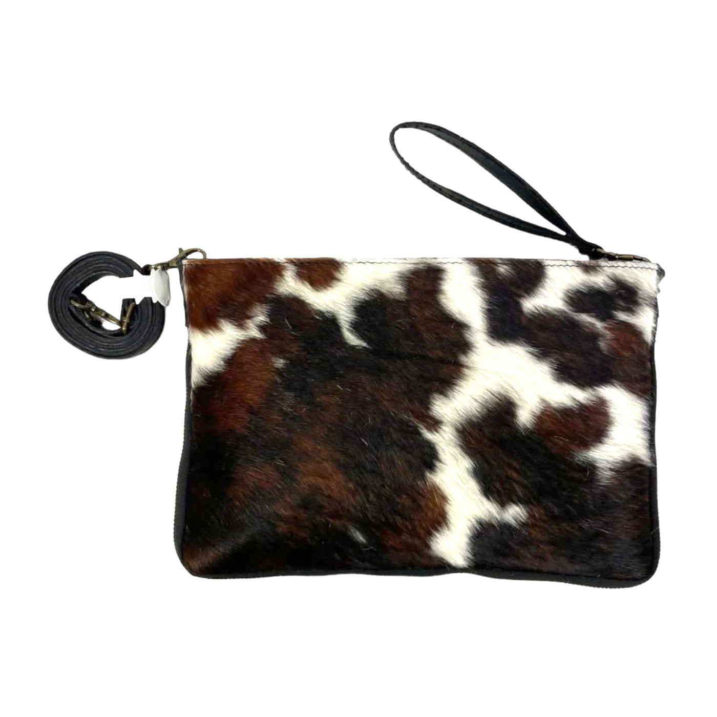 Práctico Bolso Bandolera Artesanal de Piel Italiana y Pelito