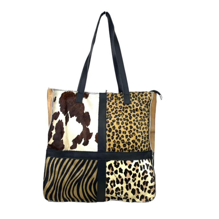 Bolso Shopper de Piel Animal Print con Diseño