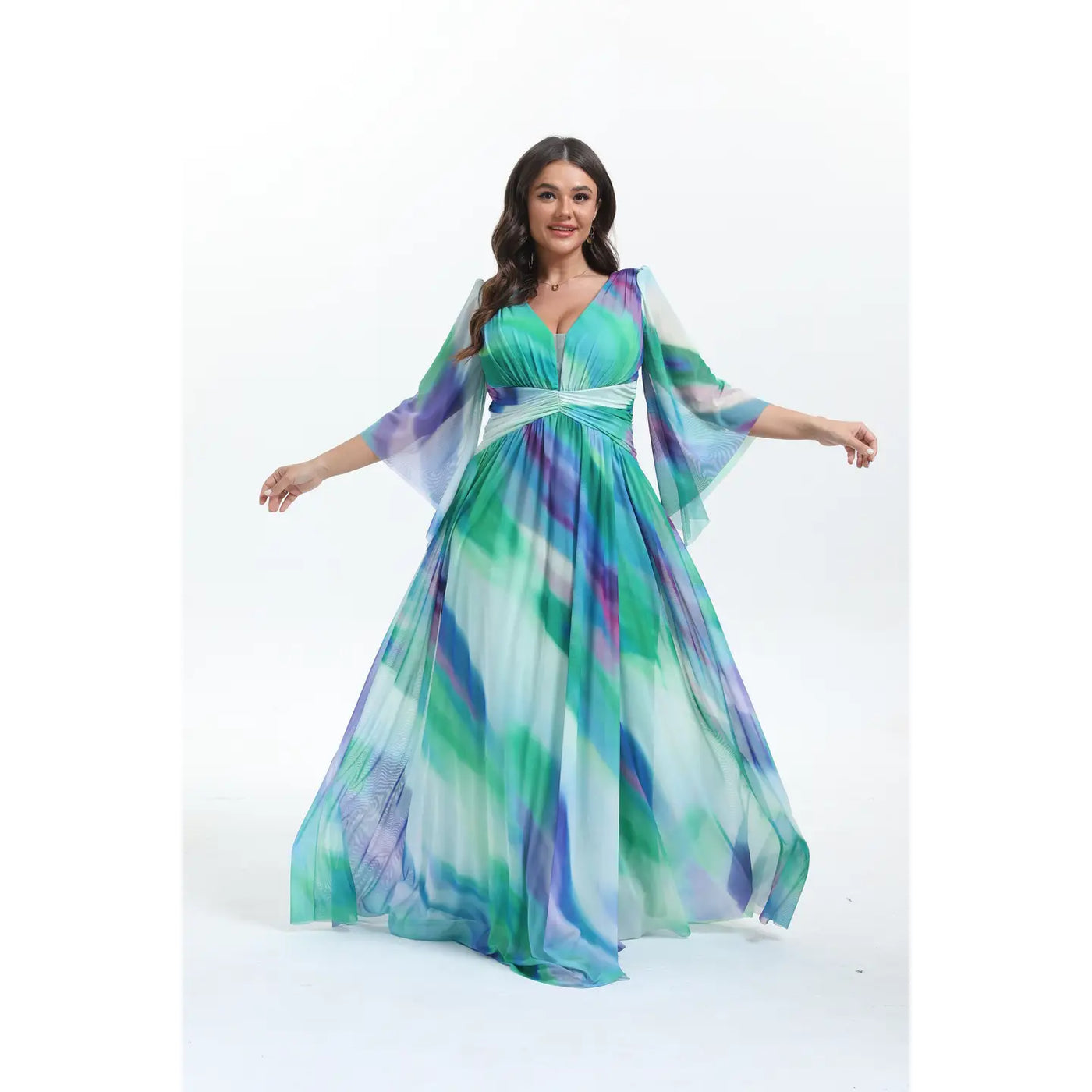 Vestido largo con mangas
