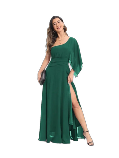 Vestido asimétrico con abertura