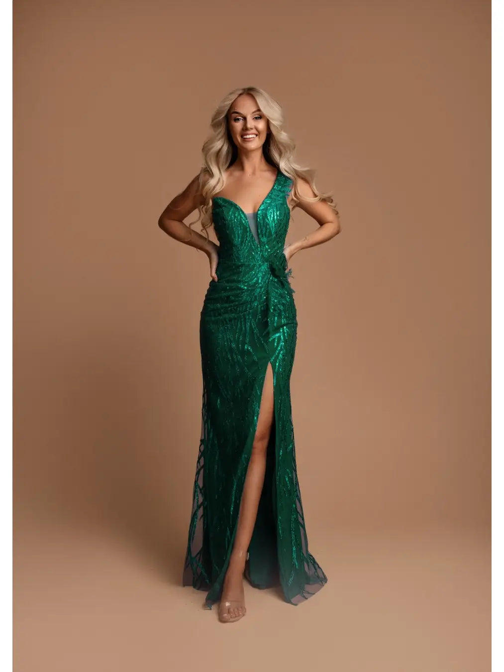 Vestido largo con lentejuelas