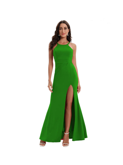 Vestido largo ajustado de escote bandeau