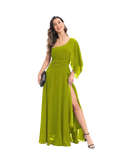 Vestido asimétrico con abertura