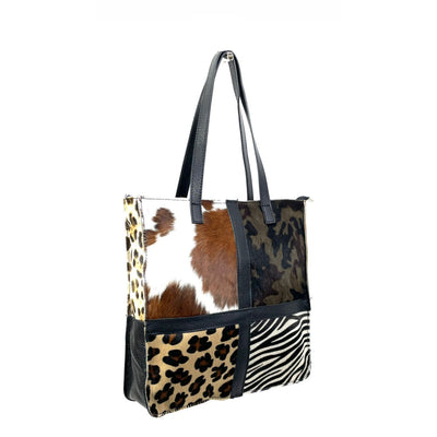 Bolso Shopper de Piel Animal Print con Diseño