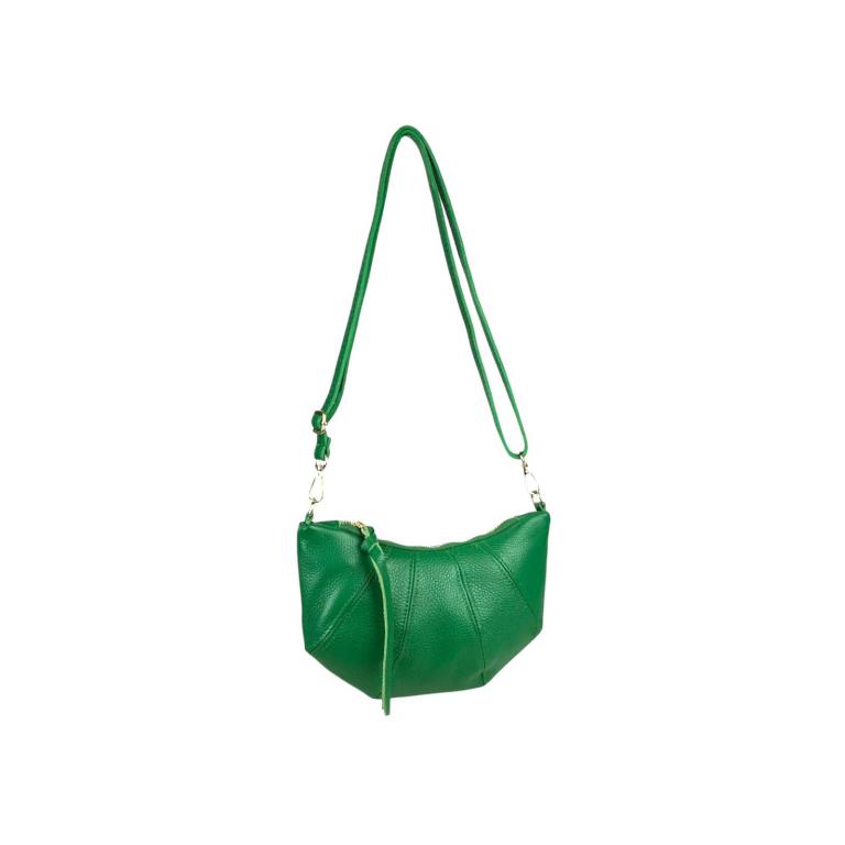 Bolso Bandolera en Piel Italiana con Diseño Medialuna y Tira Bandolera